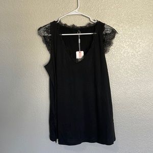 NWT Black Lace V-Neck Tank Top